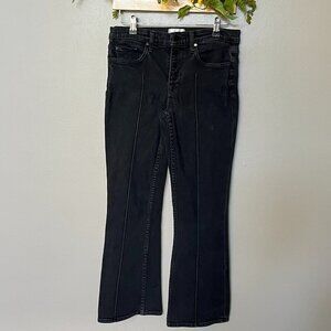Cotton Citizen Jeans Black Front Seam Bootcut Button Up Crop Size 26